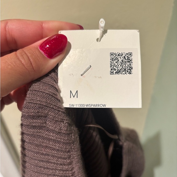 OAK + FORT Taupe Long Sleeve Knit Top Size M NWT - Picture 4 of 4